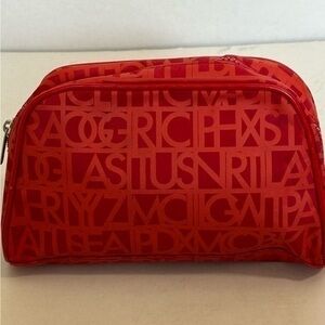 Crate and barrel red signature cosmetics bag